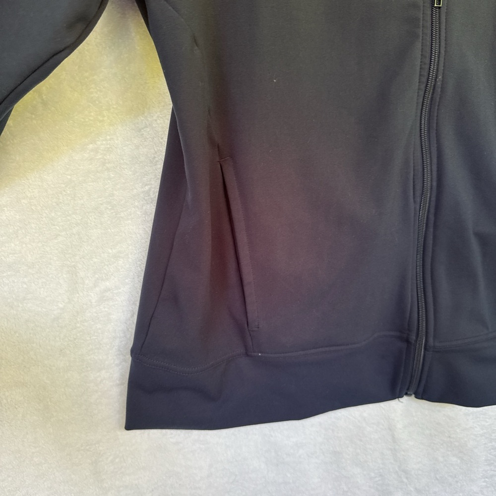 Athletic Works navy Bomber Jacket with Bright Stripes plus size - Picture 4 of 12